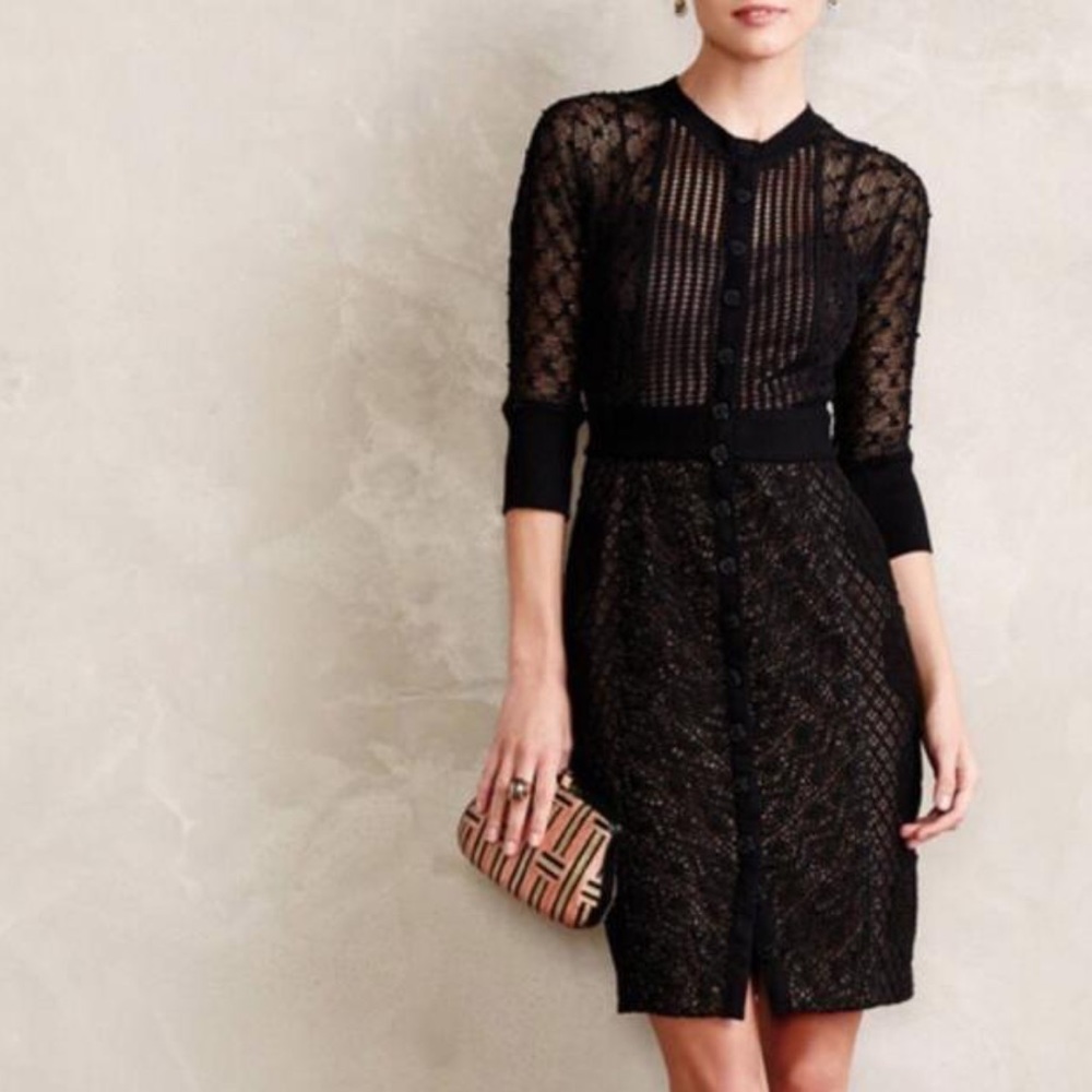 Byron Lars Black Anthropologie Lace Stretch